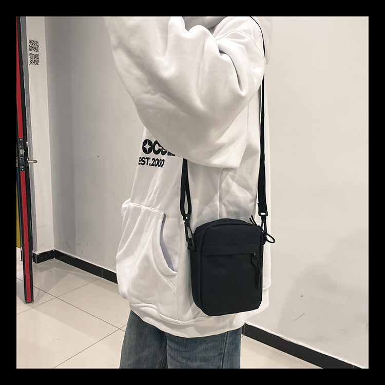 Men's Black Nylon Crossbody Sling Bag Casual Mini Shoulder Bag for Daily Use