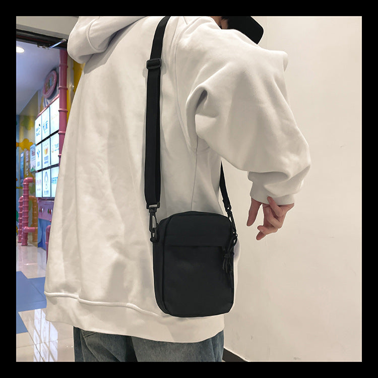 Men's Black Nylon Crossbody Sling Bag Casual Mini Shoulder Bag for Daily Use
