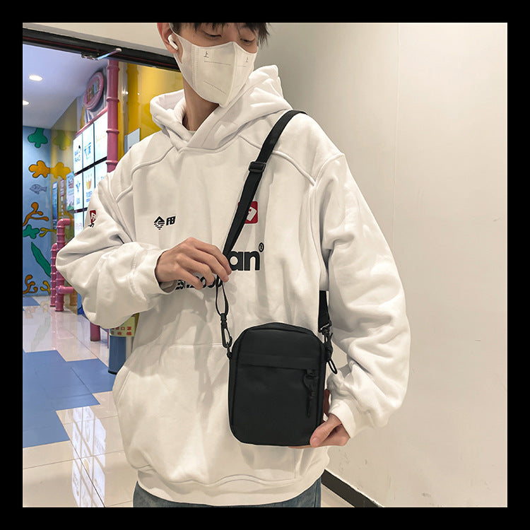 Men's Black Nylon Crossbody Sling Bag Casual Mini Shoulder Bag for Daily Use