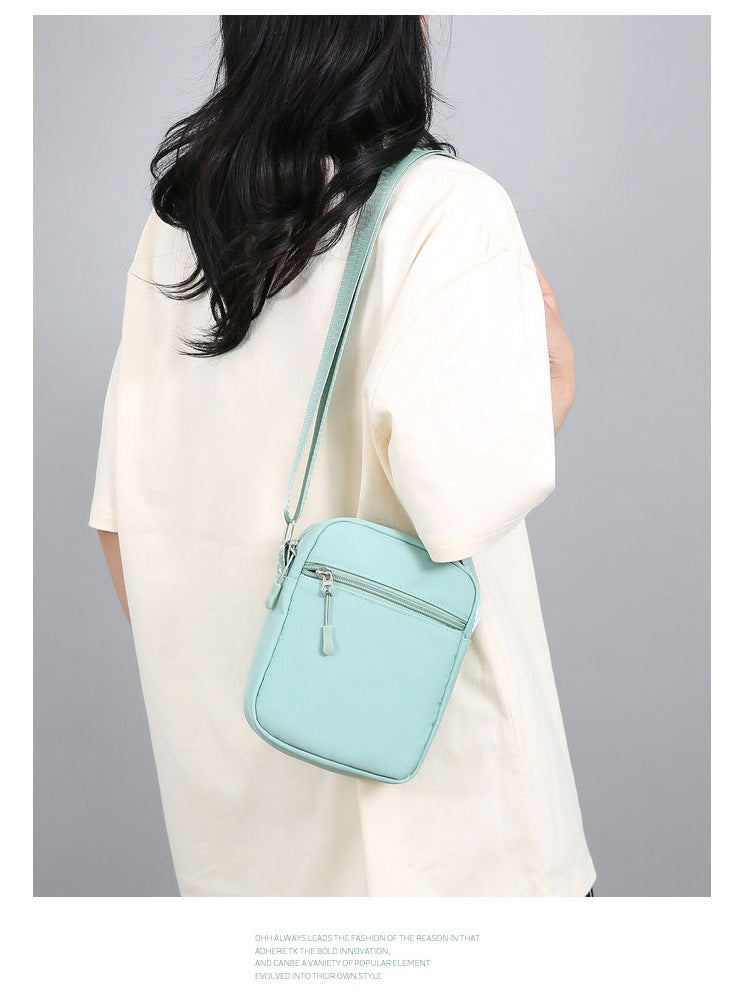 Women's Mint Green Mini Crossbody Bag Casual Lightweight Nylon Shoulder Purse